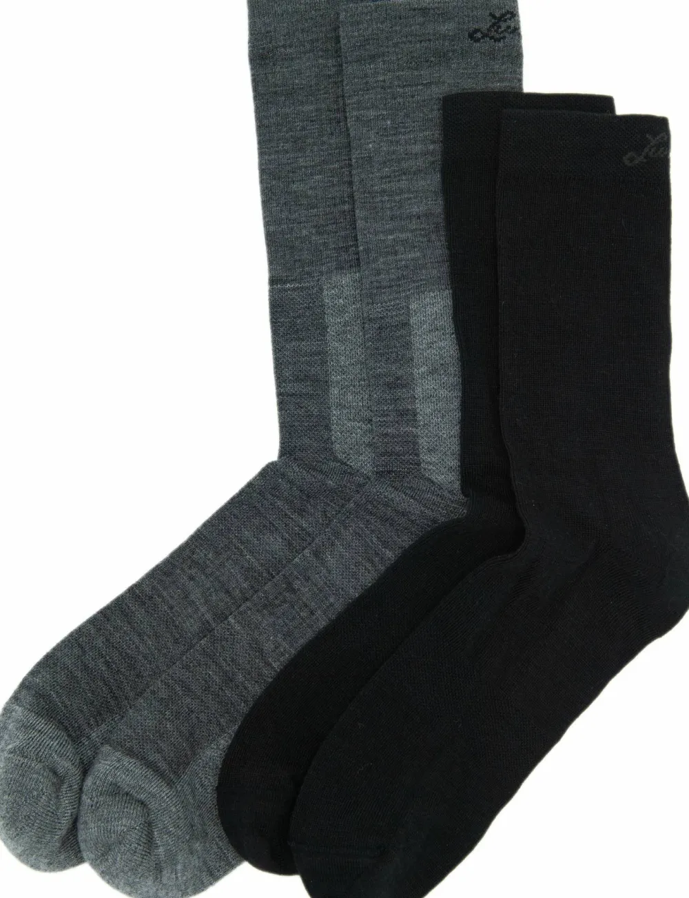 Lundhags Merino Trekking Sock Combo Mid Light Grey Melange/Black Hot