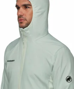 Mammut Men's Rime Air In Hybrid Hooded Jacket Silver Sage New