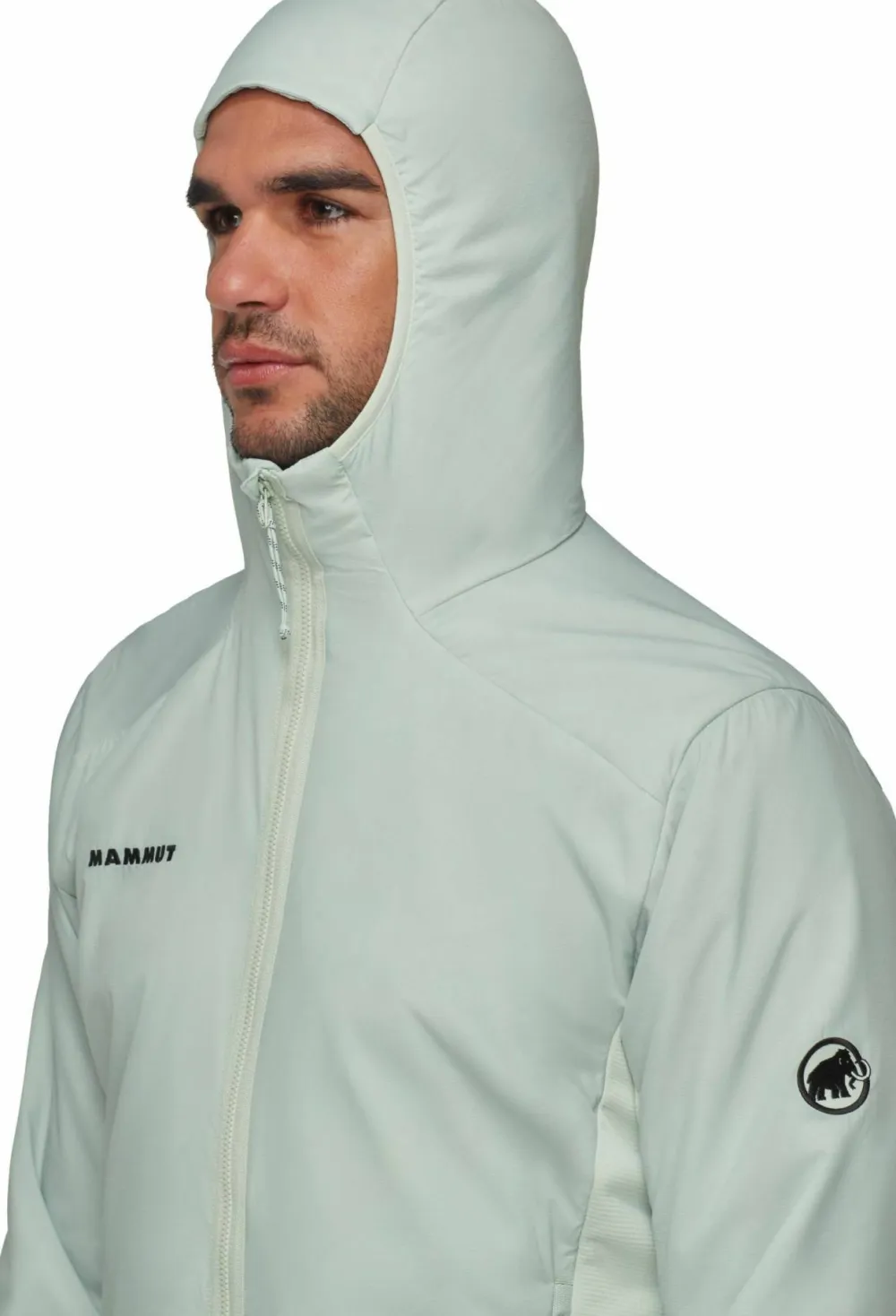 Mammut Men's Rime Air In Hybrid Hooded Jacket Silver Sage New