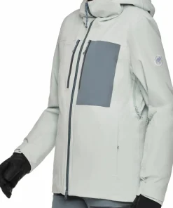 Mammut Women's Stoney Hardshell Thermo Hooded Jacket Silver Sage/Strata Silver Sage-Strata Sale