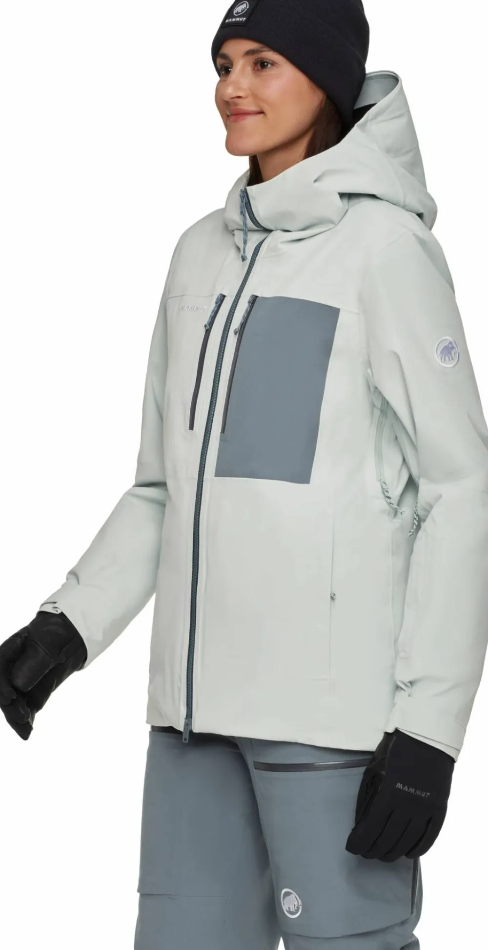 Mammut Women's Stoney Hardshell Thermo Hooded Jacket Silver Sage/Strata Silver Sage-Strata Sale