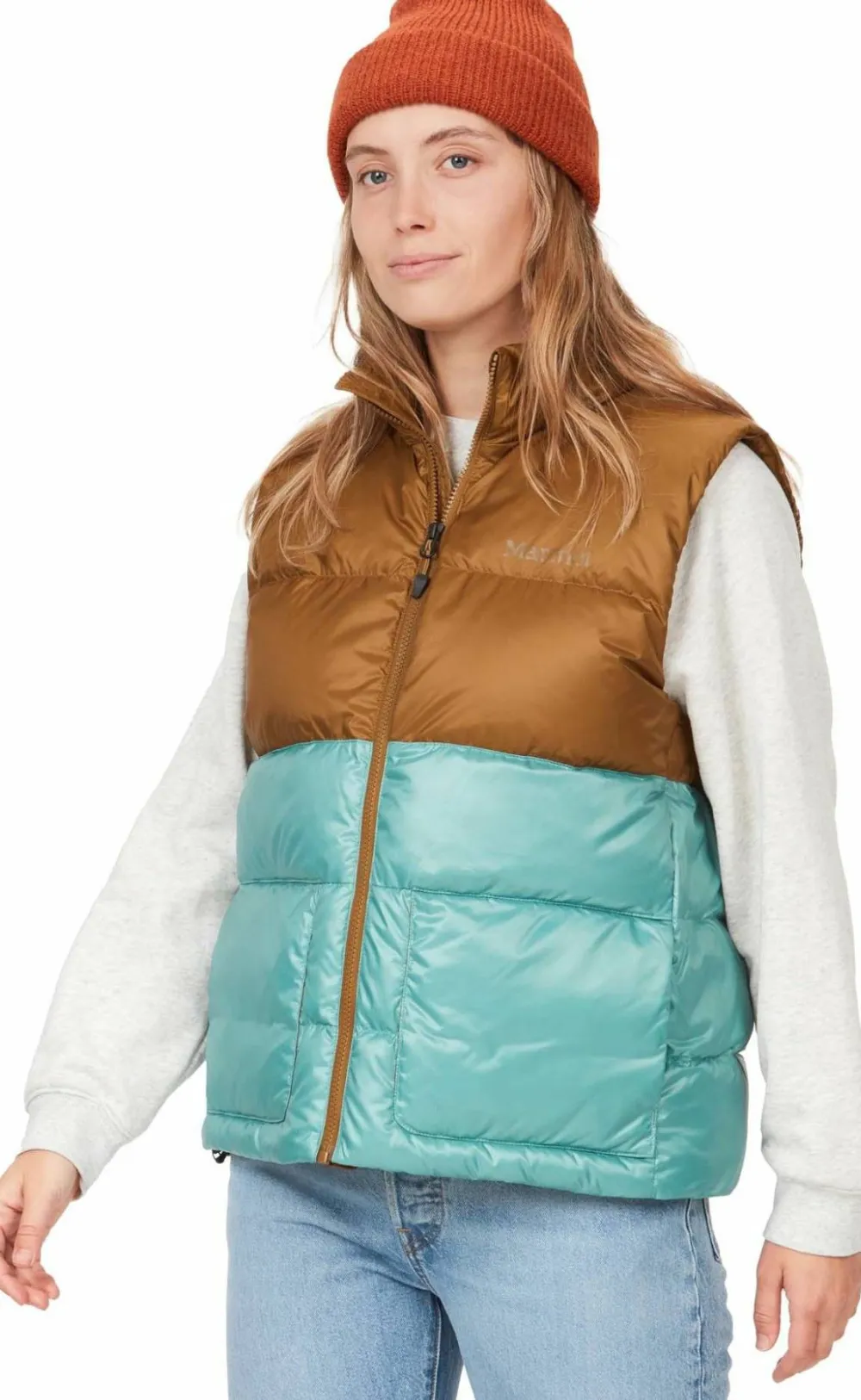 Marmot Women's Guides Down Vest Hazel/Blue Agave