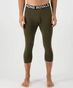 Mons Royale Men's Cascade Merino Flex 200 3/4 Legging Dark Olive Best