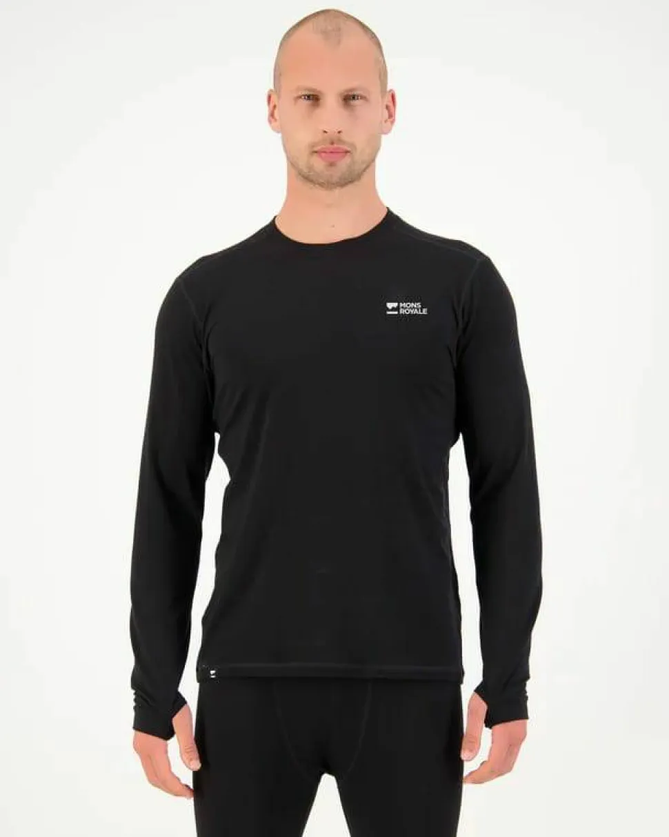 Mons Royale Men's Cascade Merino Base Layer Long Sleeve Black