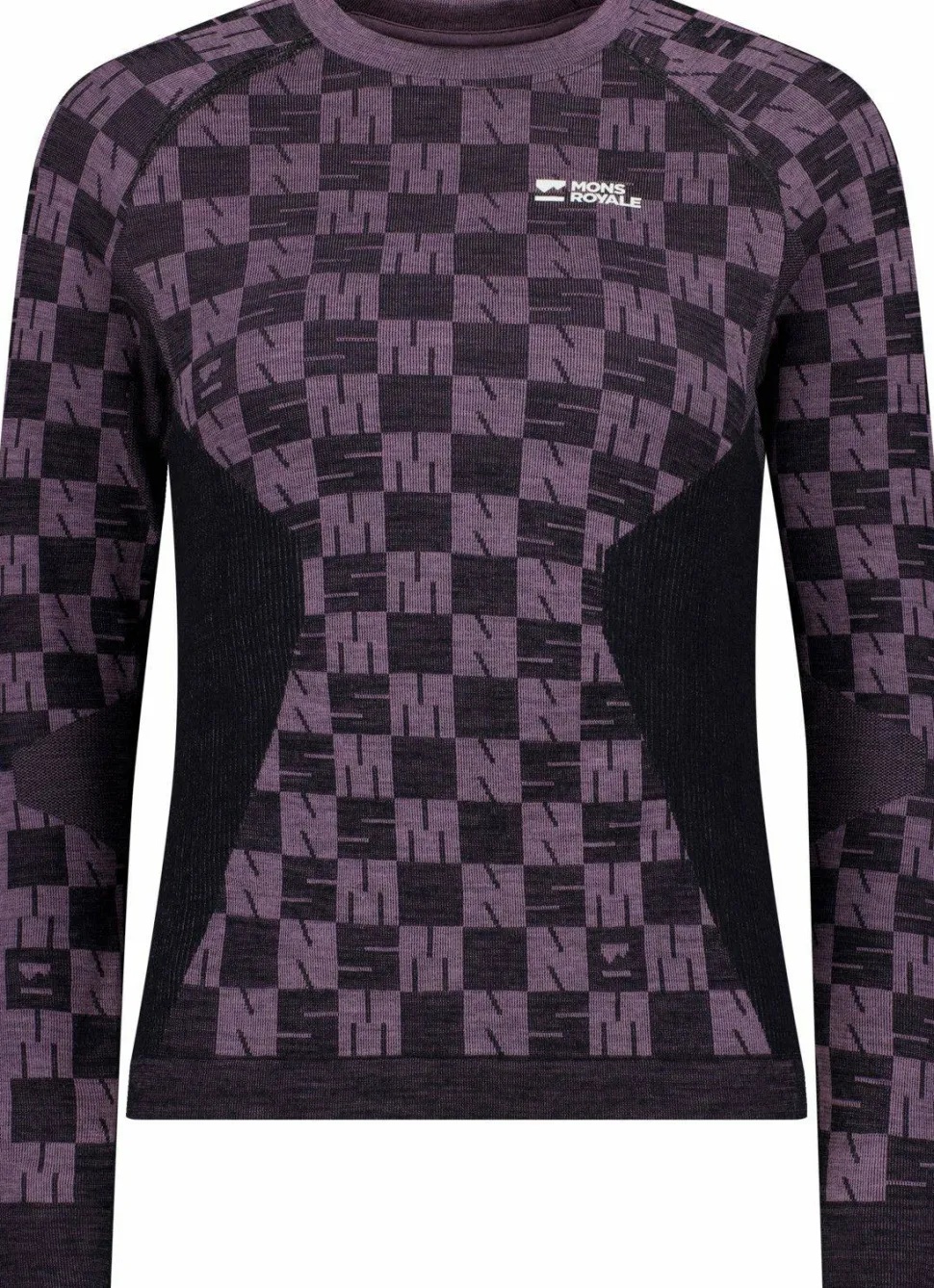 Mons Royale Women's Ascender Merino Seamless Long Sleeve Mauve/Black