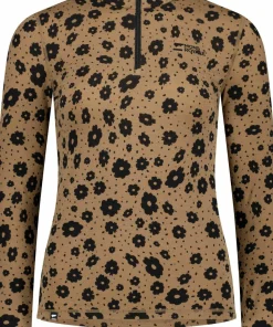 Mons Royale Women's Cascade Merino Base Layer 1/4 Zip Long Sleeve Aoraki Lily Toffee
