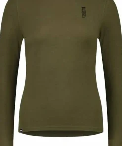 Mons Royale Women's Cascade Merino Base Layer Long Sleeve Dark Olive
