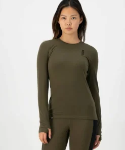 Mons Royale Women's Cascade Merino Base Layer Long Sleeve Dark Olive