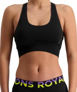 Mons Royale Women's Stratos Merino Shirt Sports Bra Black Discount