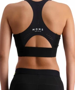 Mons Royale Women's Stratos Merino Shirt Sports Bra Black Discount