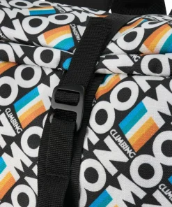 Moon Climbing Roll Top Back Pack Retro Stripe Black