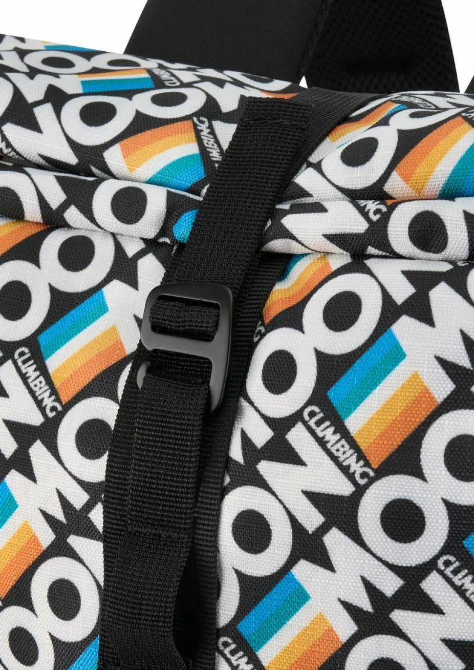 Moon Climbing Roll Top Back Pack Retro Stripe Black