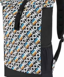 Moon Climbing Roll Top Back Pack Retro Stripe Black