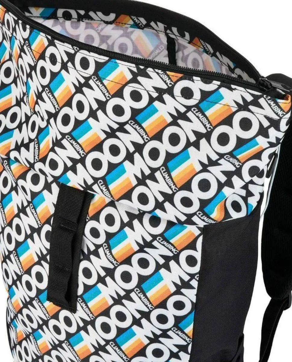 Moon Climbing Roll Top Back Pack Retro Stripe Black