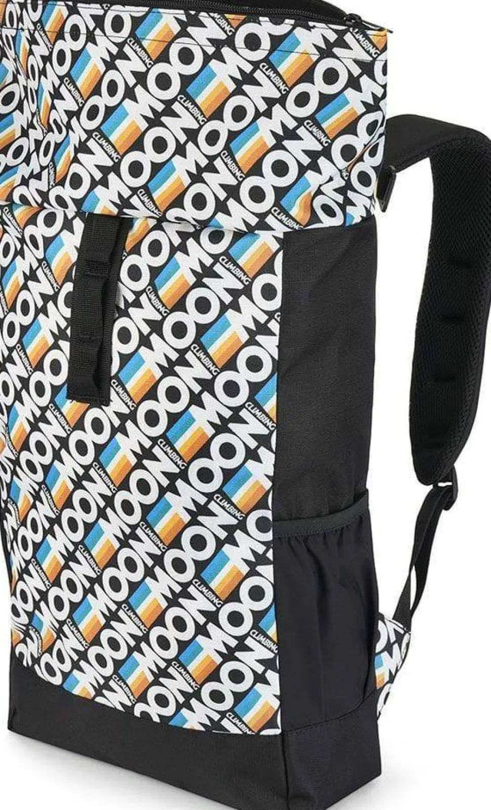 Moon Climbing Roll Top Back Pack Retro Stripe Black