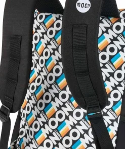 Moon Climbing Roll Top Back Pack Retro Stripe Black