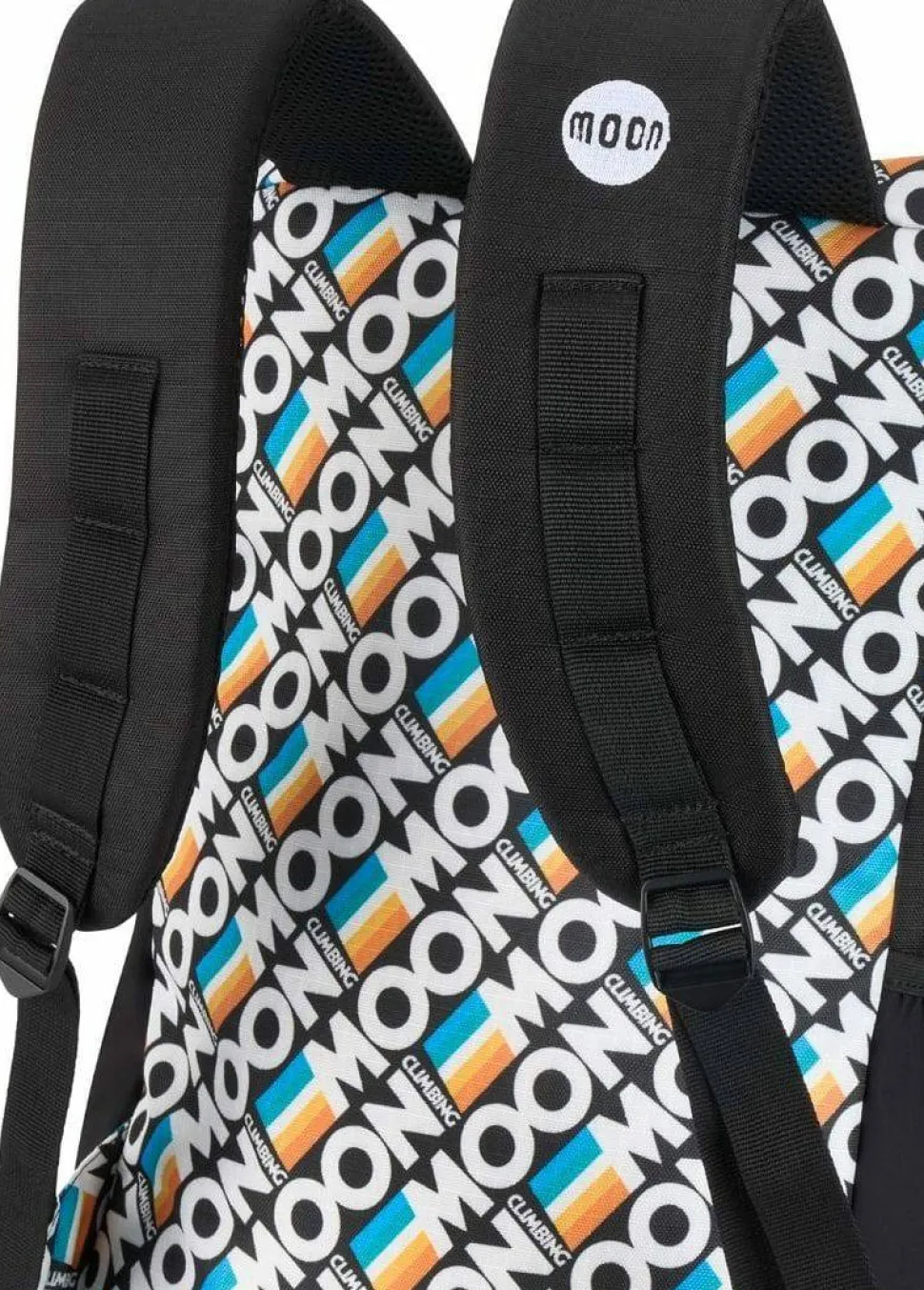 Moon Climbing Roll Top Back Pack Retro Stripe Black