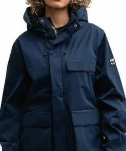Mountain Works Unisex Utility Hybrid Rain Jacket Dress Blue Hot