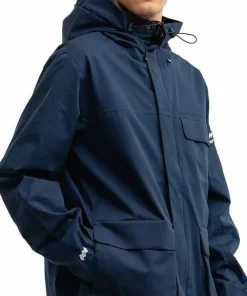 Mountain Works Unisex Utility Hybrid Rain Jacket Dress Blue Hot