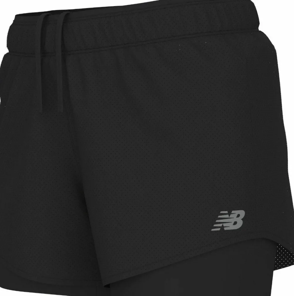 New Balance Women's Rc 2-In-1 Short 3 Black Best