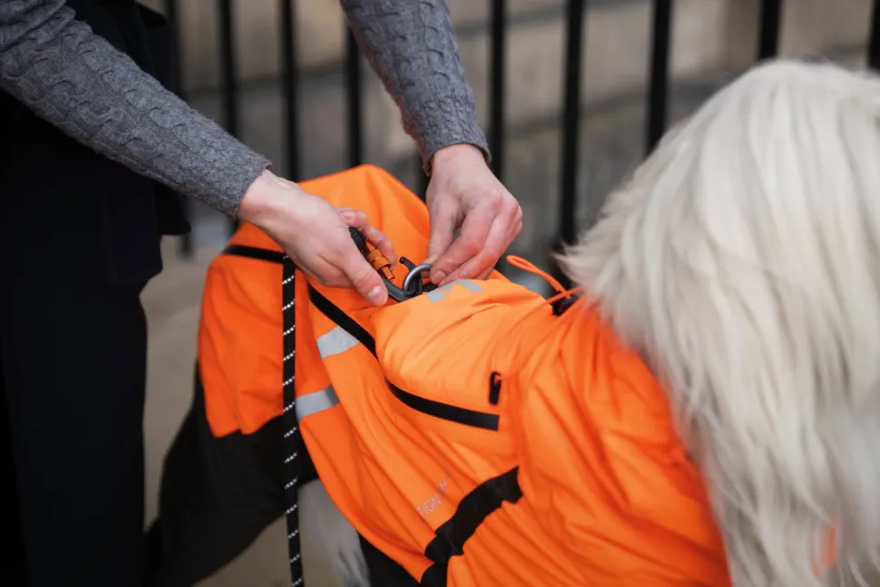 Non-stop Dogwear Fjord Overall Raincoat - Small Sizes Orange/black