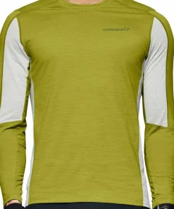 Norrøna Men's Falketind EqualiserUll Long Sleeve Golden Lime/Whisper White