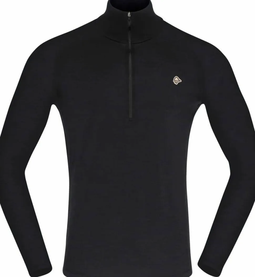 Norrøna Men's Femund PureUll Zip Neck Caviar Black