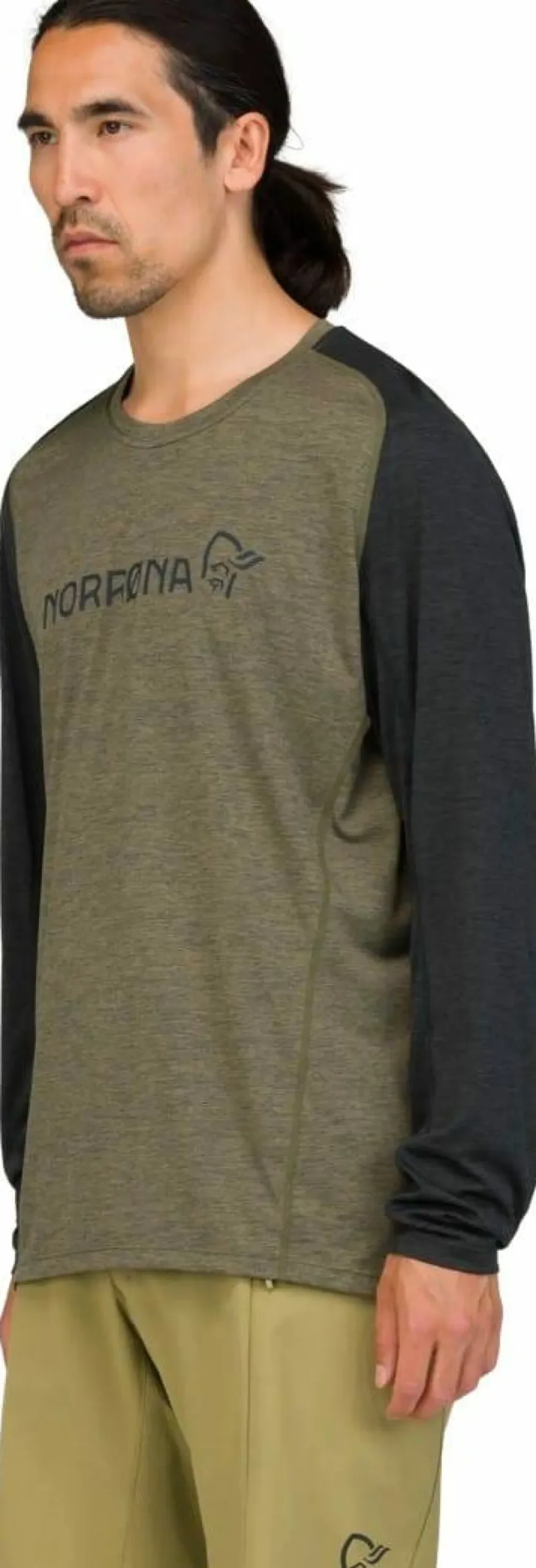 Norrøna Men's Fjørå Equaliser Lightweight Long Sleeve Olive Night Hot