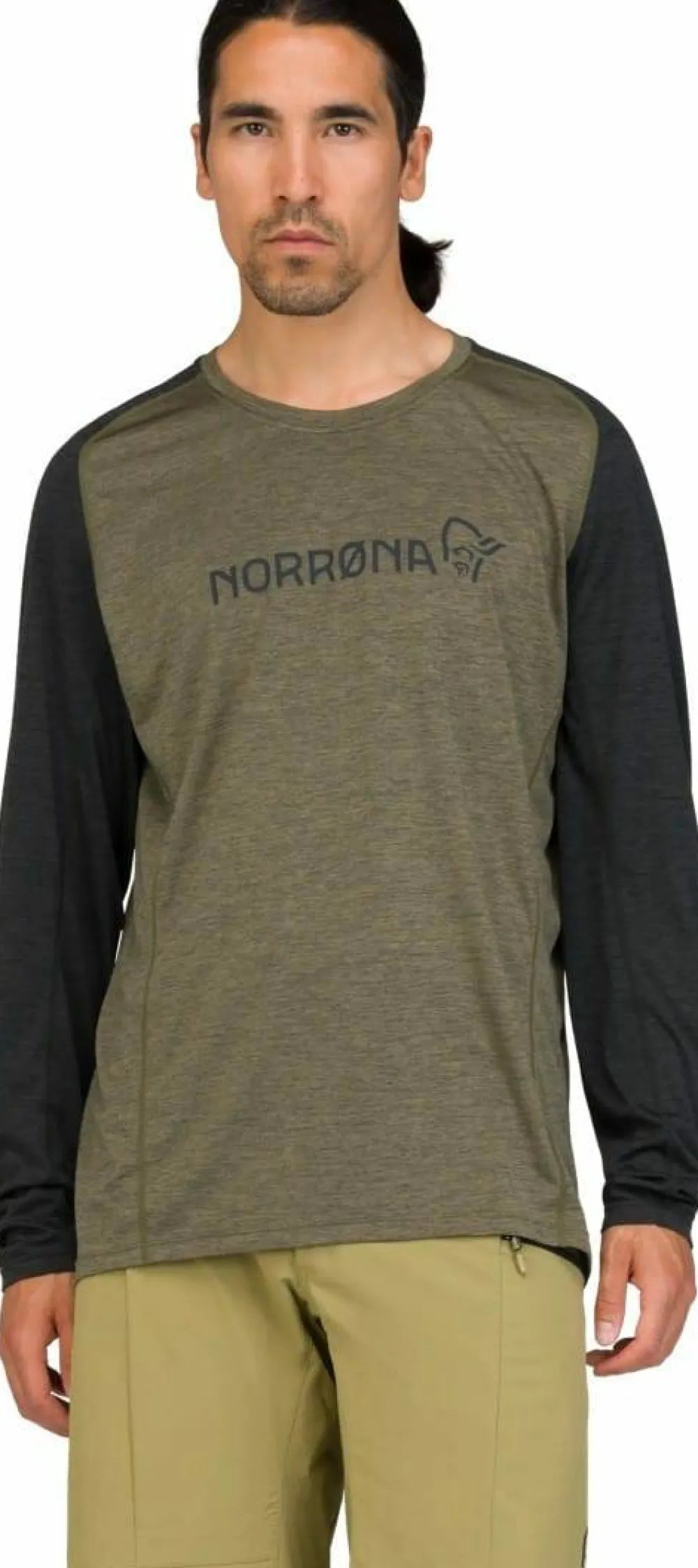 Norrøna Men's Fjørå Equaliser Lightweight Long Sleeve Olive Night Hot