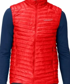 Hot Men's Trollveggen Superlight Down Vest Red Västar Herr