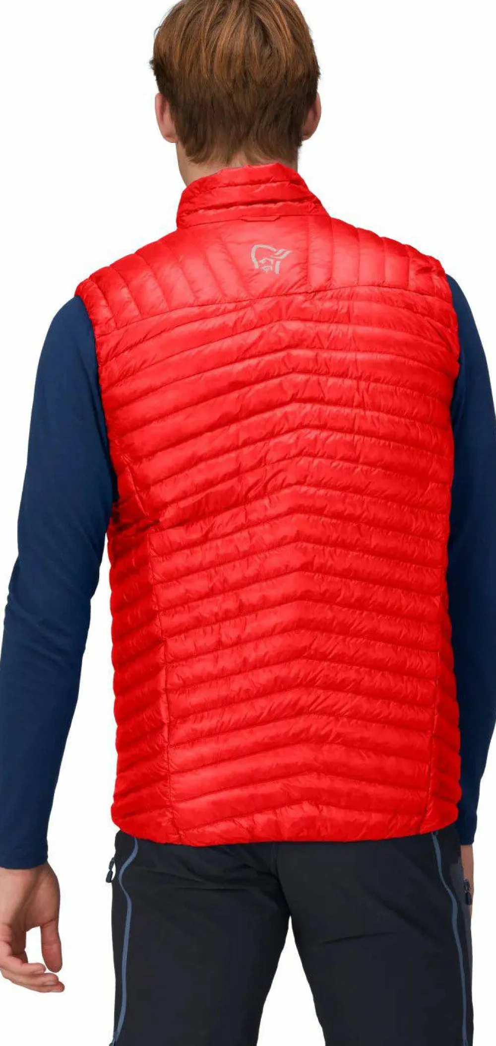 Hot Men's Trollveggen Superlight Down Vest Red Västar Herr