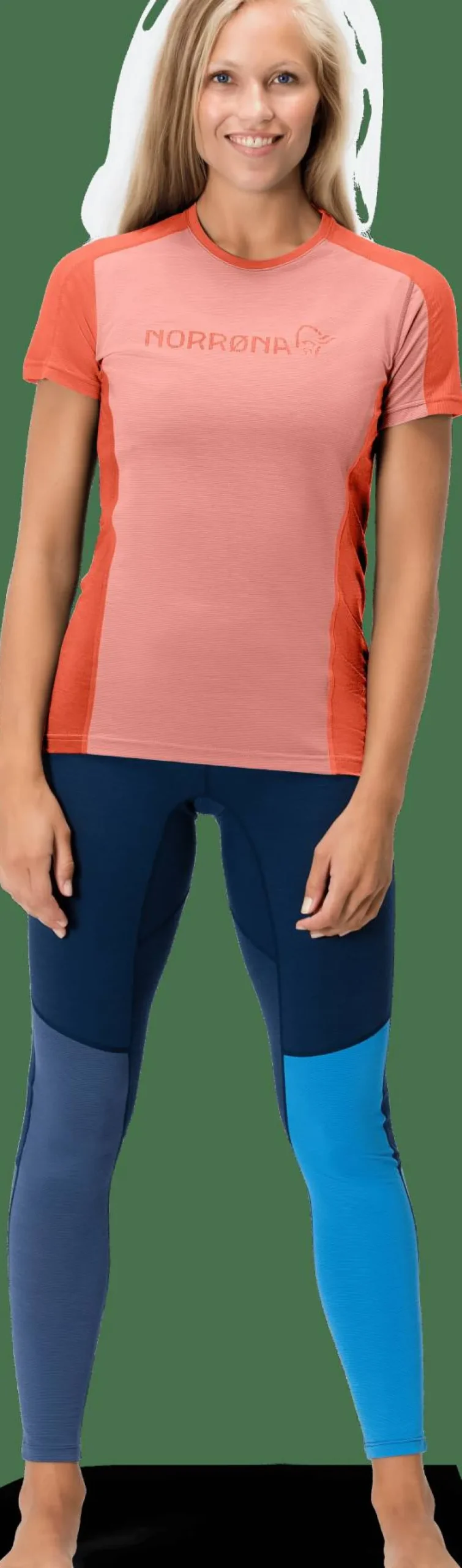 Norrøna Women's Falketind Equaliser Merino T-Shirt Peach Amber/Orange Alert Clearance