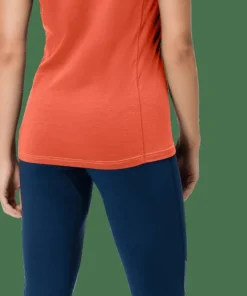 Norrøna Women's Falketind Equaliser Merino T-Shirt Peach Amber/Orange Alert Clearance