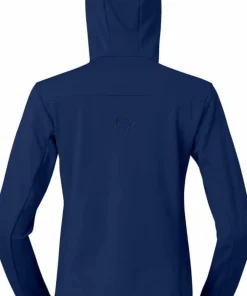 Women's Falketind Warm Stretch Hood Blue Damtröjor & Skjortor
