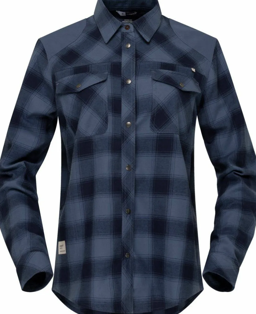 Norrøna Women's Femund Flannel Shirt Navy Blazer Sale