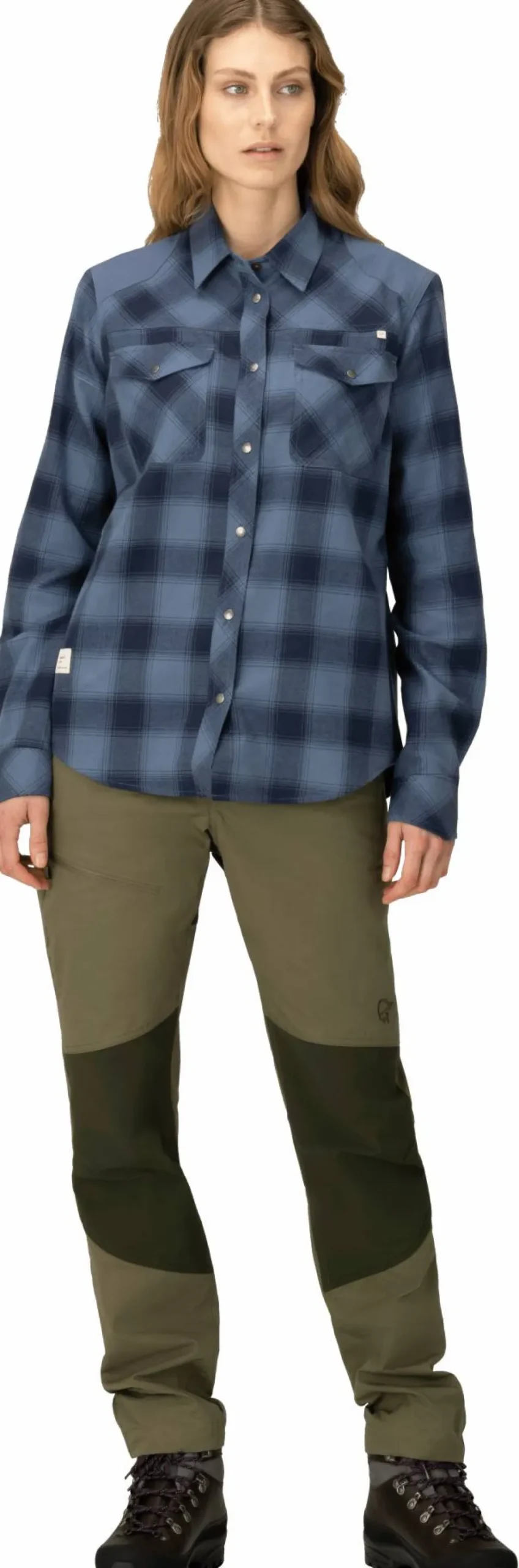 Norrøna Women's Femund Flannel Shirt Navy Blazer Sale