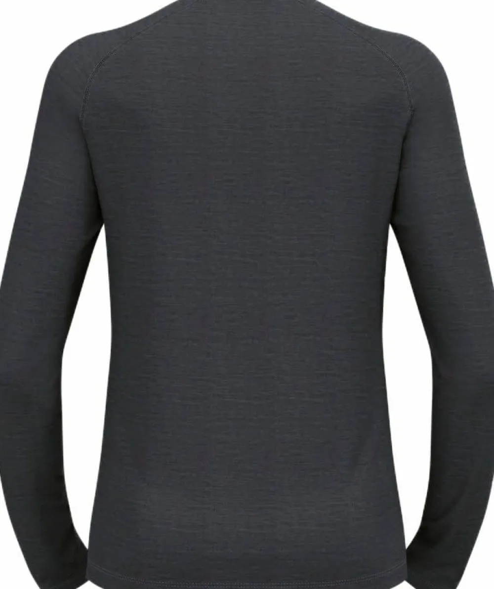 Odlo Men's Performance Wool 150 Base Layer Provincial Blue - Dark Grey Melange Sale