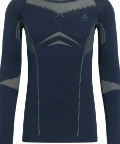 Odlo Men's Set Long Fundamentals Performance Warm Dark Sapphire - Silver Cloud Outlet