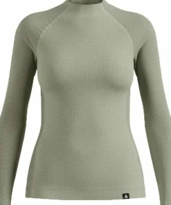 Odlo Women's Odlo Seamless Performance Wool Base Layer Top Crew Neck Longsleeve Shadow