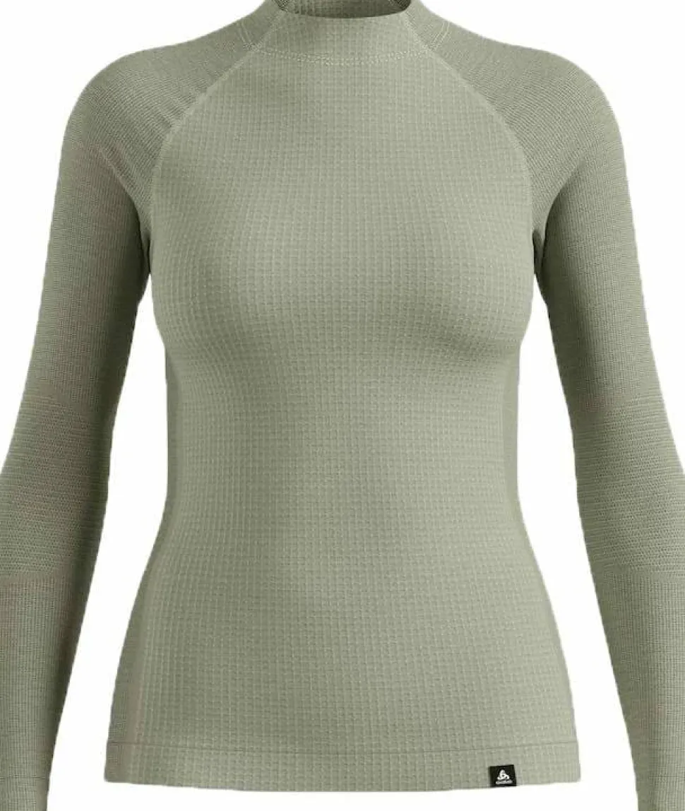 Odlo Women's Odlo Seamless Performance Wool Base Layer Top Crew Neck Longsleeve Shadow