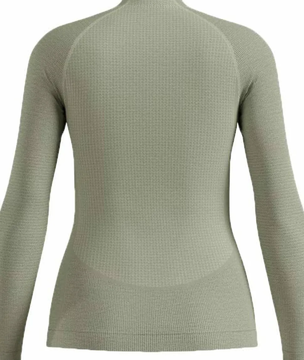 Odlo Women's Odlo Seamless Performance Wool Base Layer Top Crew Neck Longsleeve Shadow