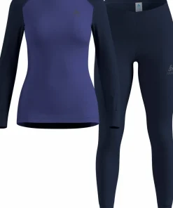 Odlo Women's Set Active Warm Special Dark Sapphire - Skipper Blue