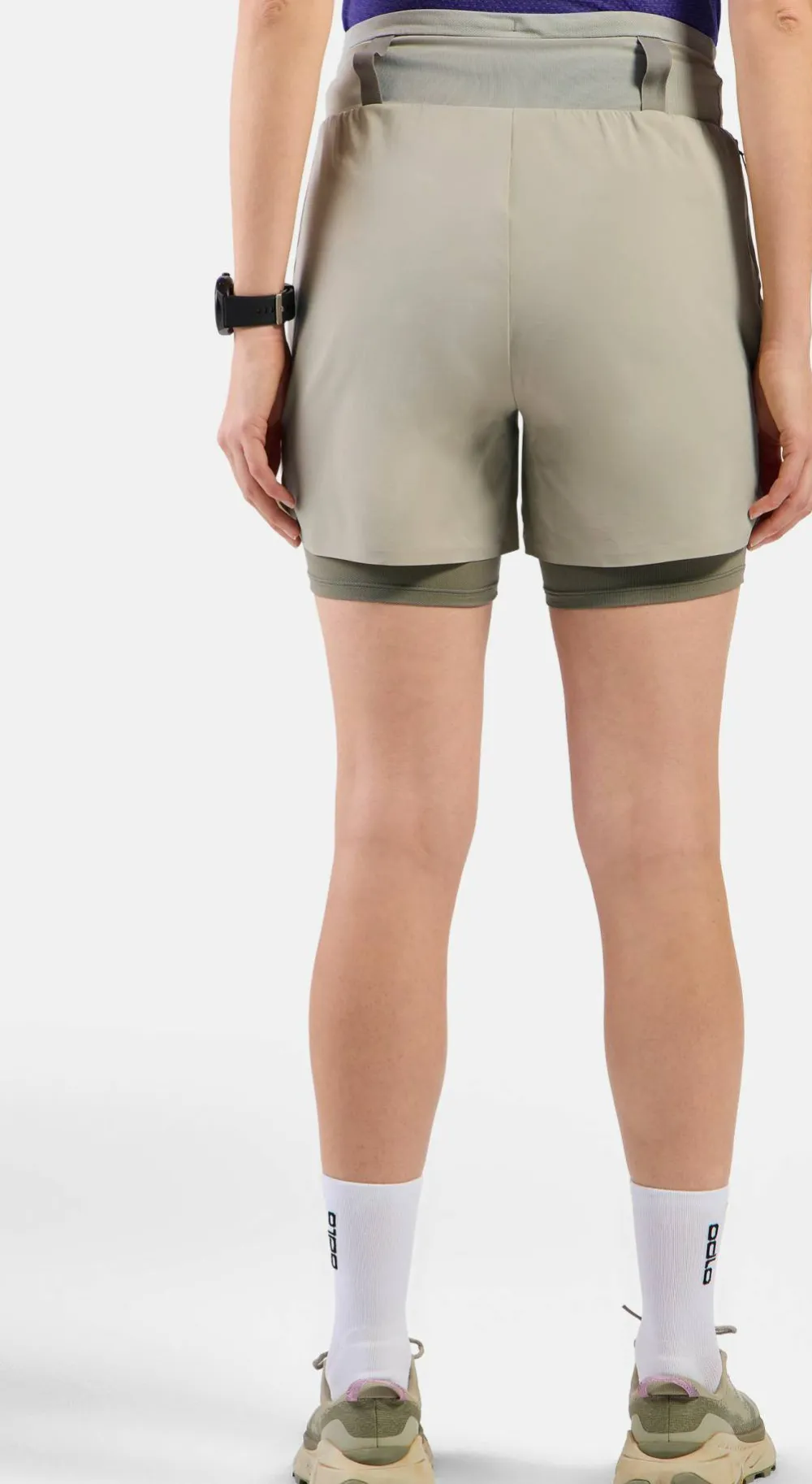 Odlo Women's X-Alp Trail 5 Inch 2-In-1 Short Agate Gray - Vetiver Sale
