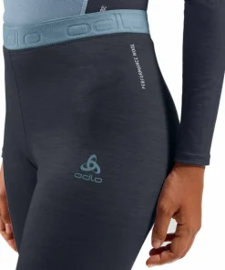 Odlo Women's Performance Wool 150 Base Layer Bottom Provincial Blue - Dark Sapphire Melange