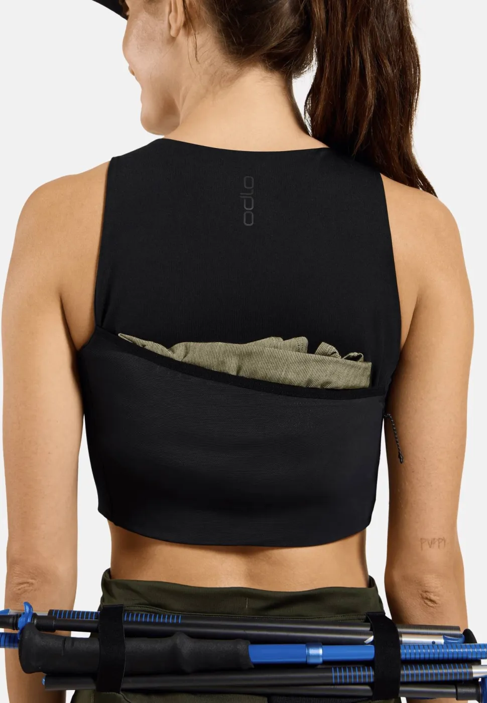 Odlo Women's Tank Crop X-Alp Trail Cargo Black
