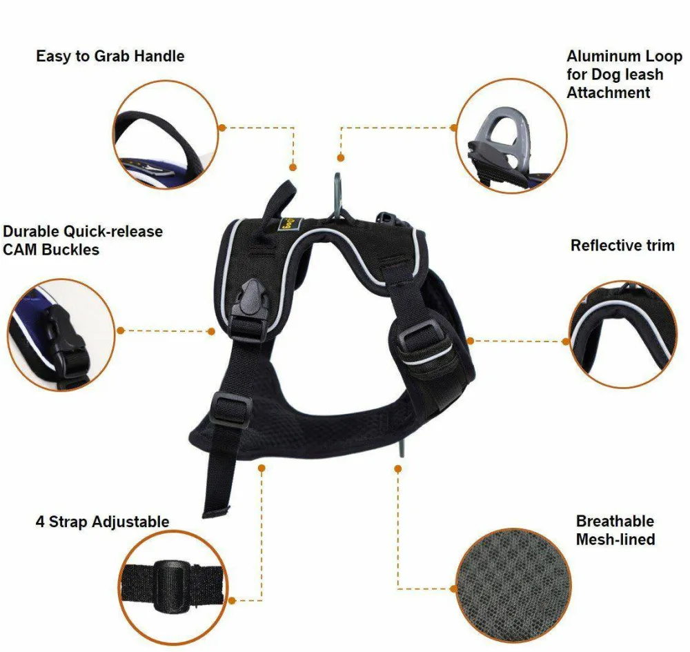 OllyDog Alpine Reflective Harness Flint Hot