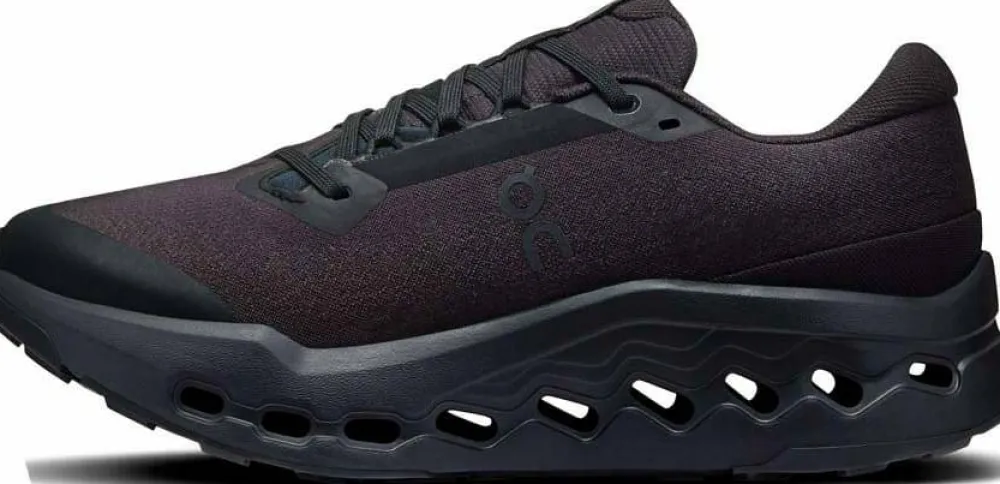 On Women's Cloudsurfer Trail 2 Waterproof Black/Black New