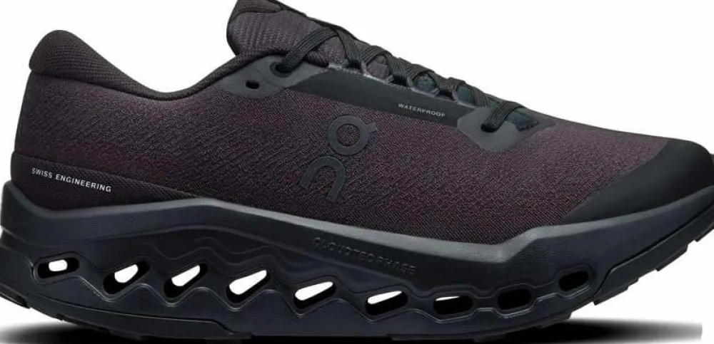 On Women's Cloudsurfer Trail 2 Waterproof Black/Black New