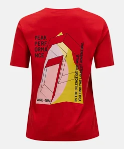 Peak Performance Women's Explore Graphic Tee Red Pompeian Hot