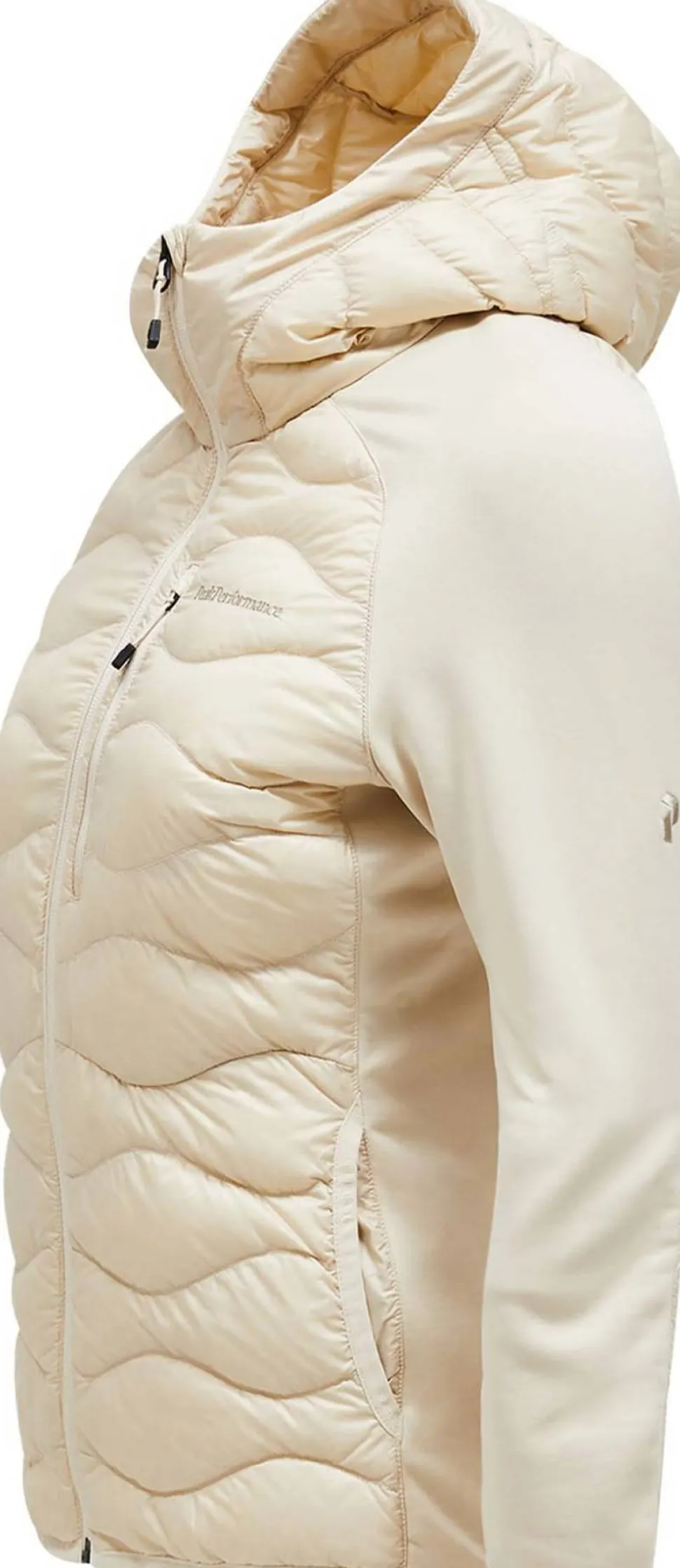 Peak Performance Women's Helium Down Hybrid Hood Sand Fog